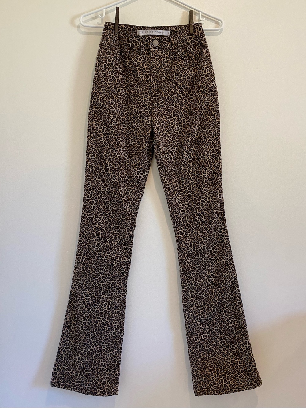 Brown Leopard Print Flare Pants